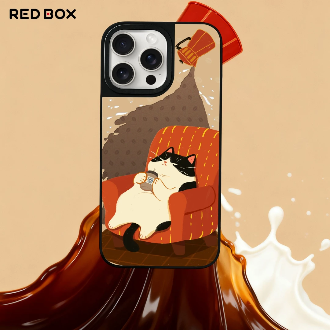REDBOX“萌萌咖啡店”一杯喵式系列原创磁吸磨砂镭射手机壳