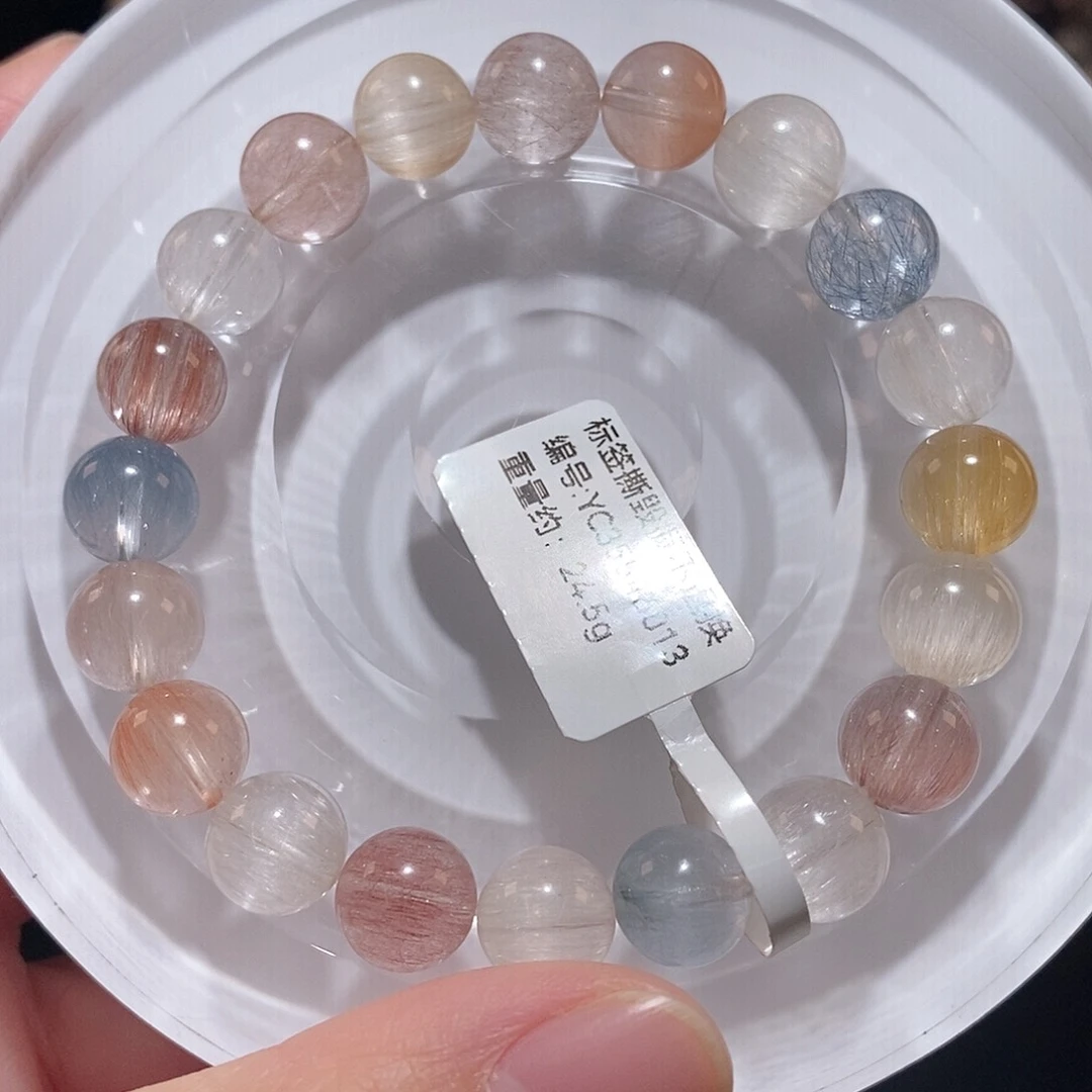 水晶手链未镶嵌F彩兔毛9.8