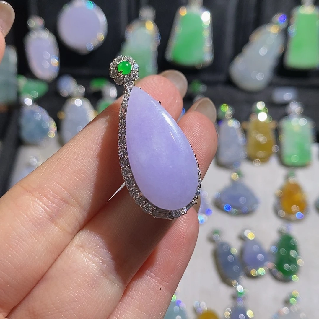 翡翠颈饰银S925镶嵌?****诺天然翡翠