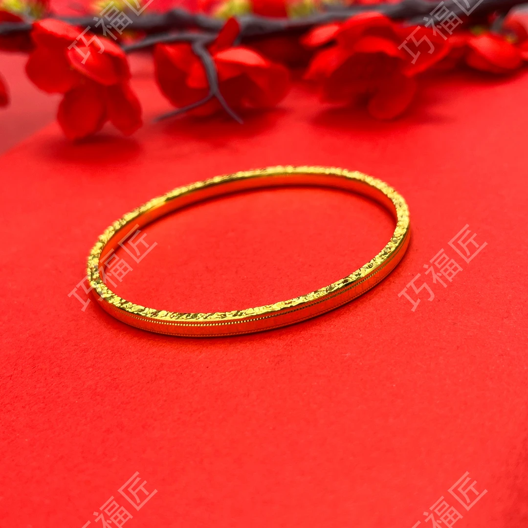 足银手镯 波光粼粼手镯 气质轻奢时尚简约光面