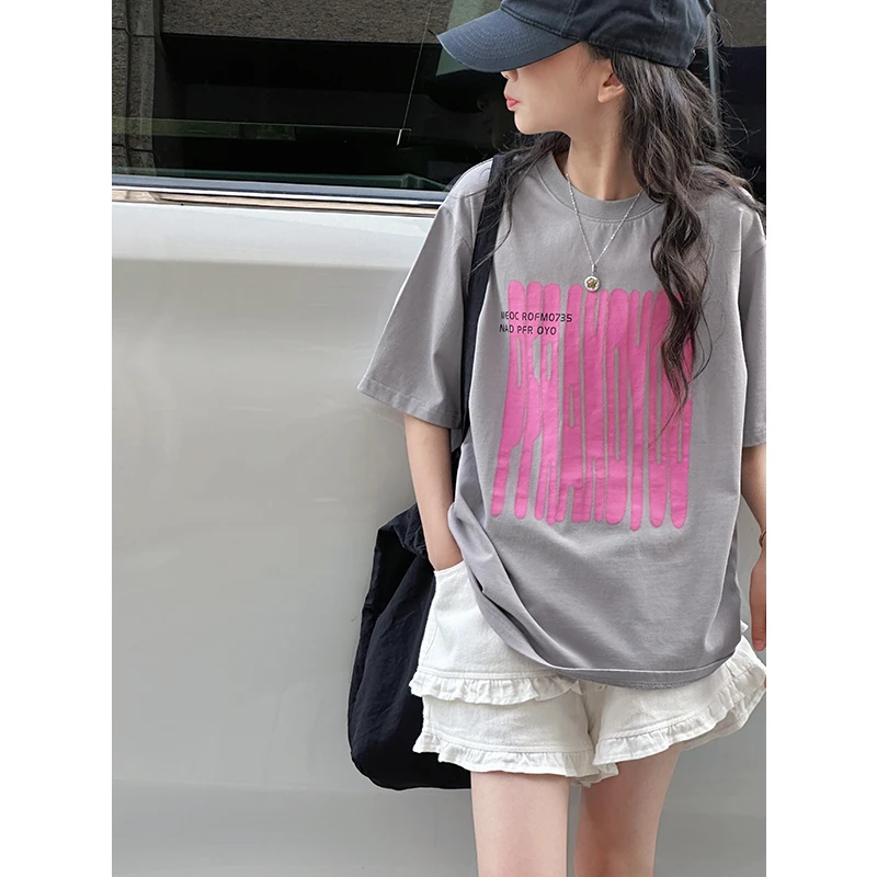 K29205 潮流女童T恤短袖2025新款夏装儿童宽松上衣女大童洋气衣服