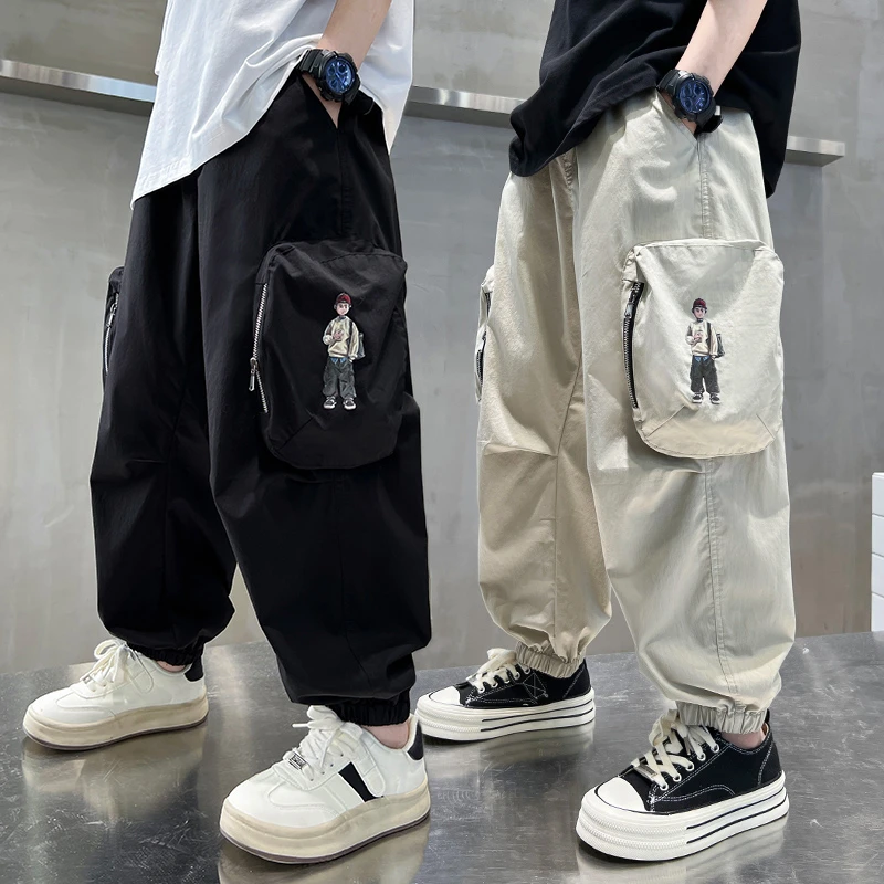 男童裤子2025新款夏季长裤儿童夏装中大童工装防蚊裤潮流薄款韩版