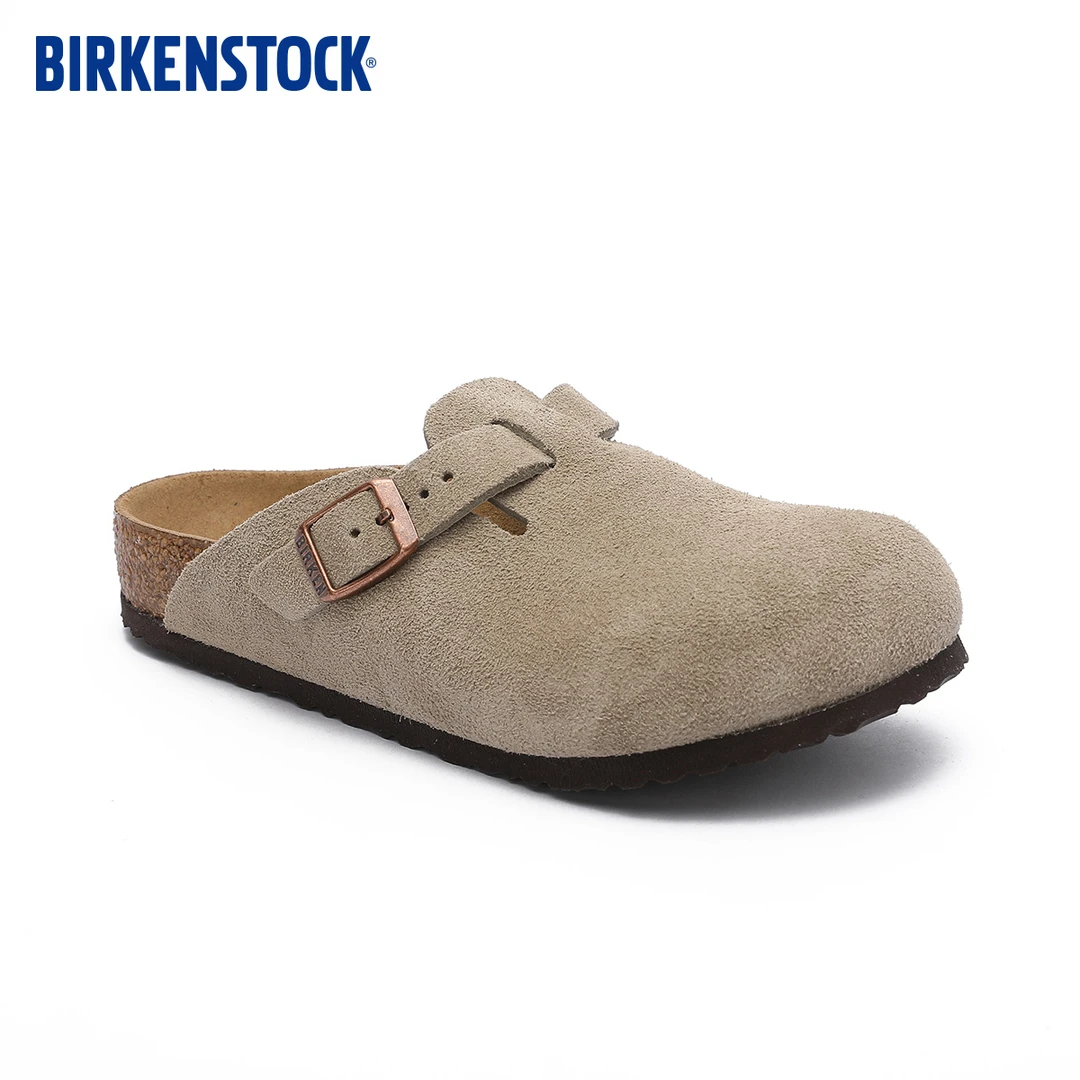 BIRKENSTOCK勃肯德国进口新品儿童牛皮绒面革软木Boston包头拖鞋