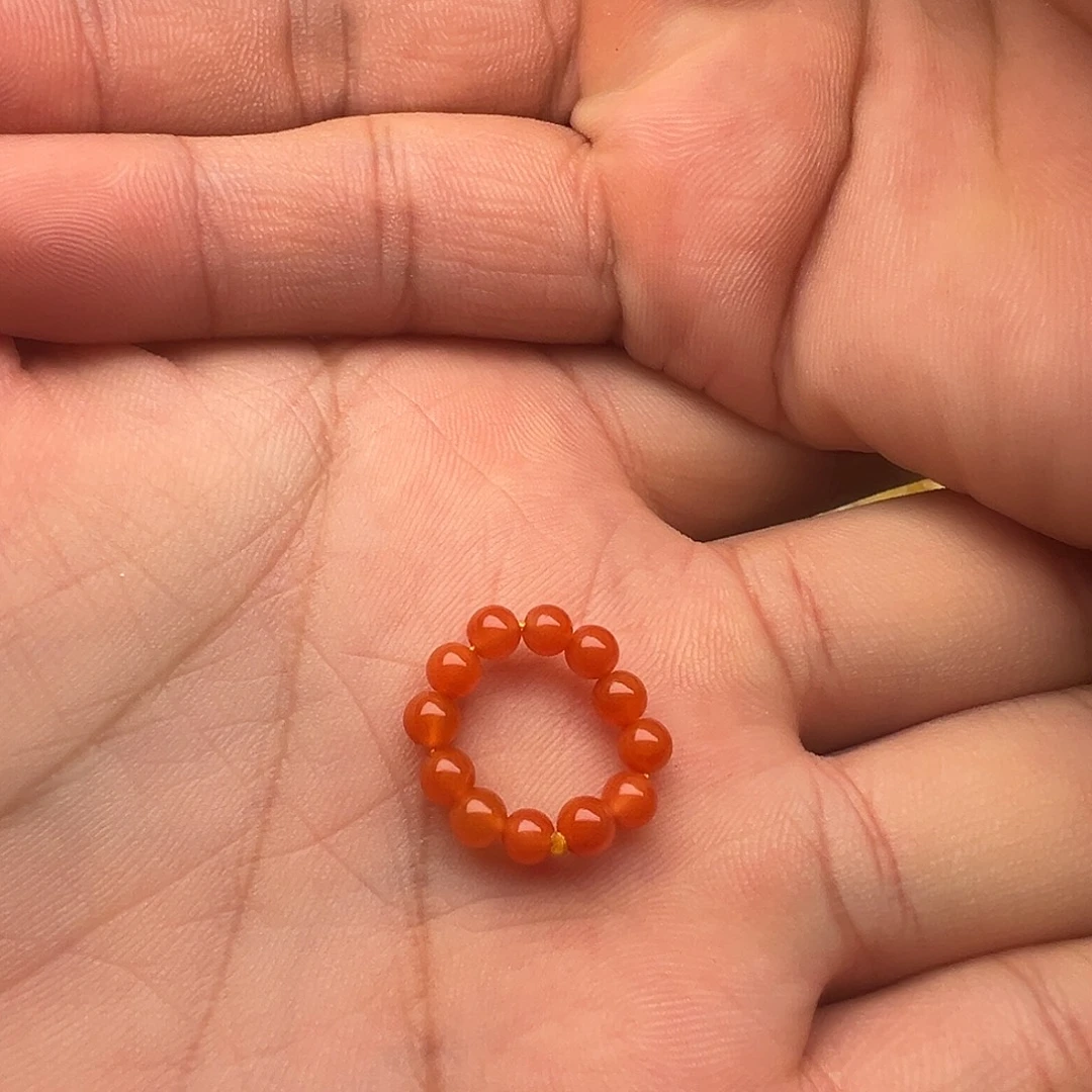 南红玛瑙合金颈饰南红小米珠跑环