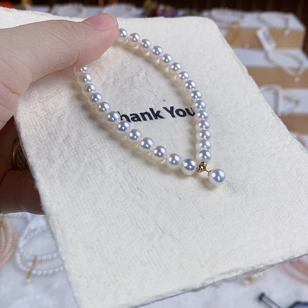 18K金镶嵌淡水珍珠手绳