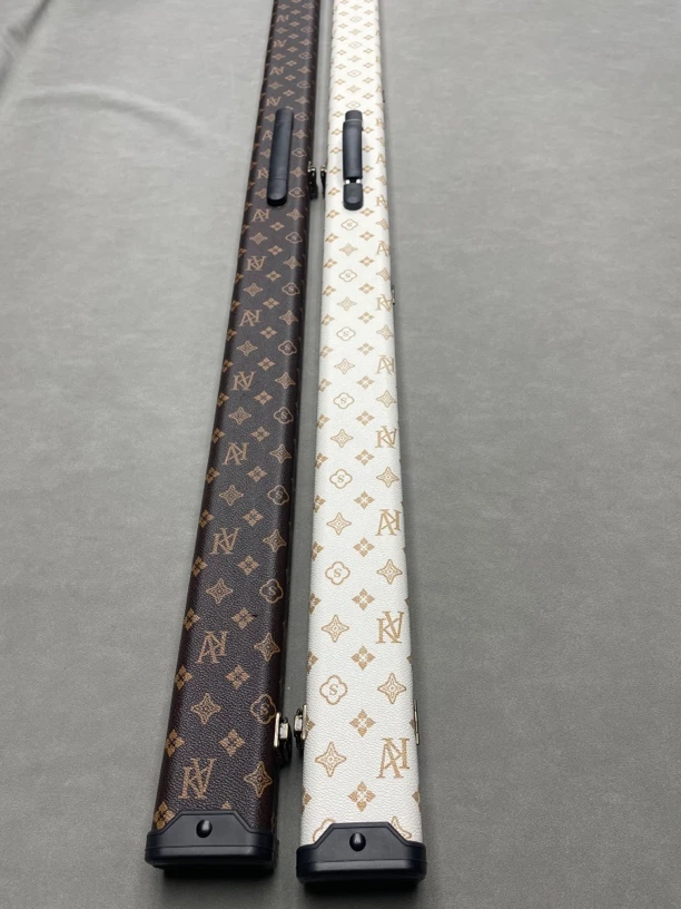 台球杆盒斯诺克一体杆盒双槽皮质盒体海绵内衬坚固通体铝合金杆盒