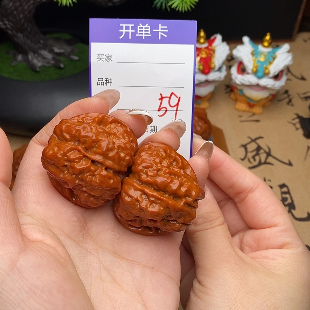 璀***鳞吊坠文玩核桃59号40蛤蟆头