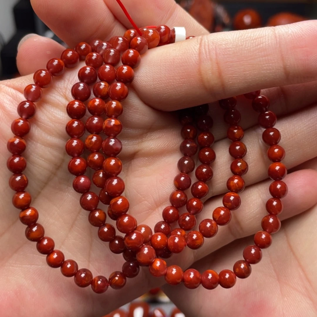 【闪购商品】未镶嵌5mm高货牛血红多圈南红玛瑙