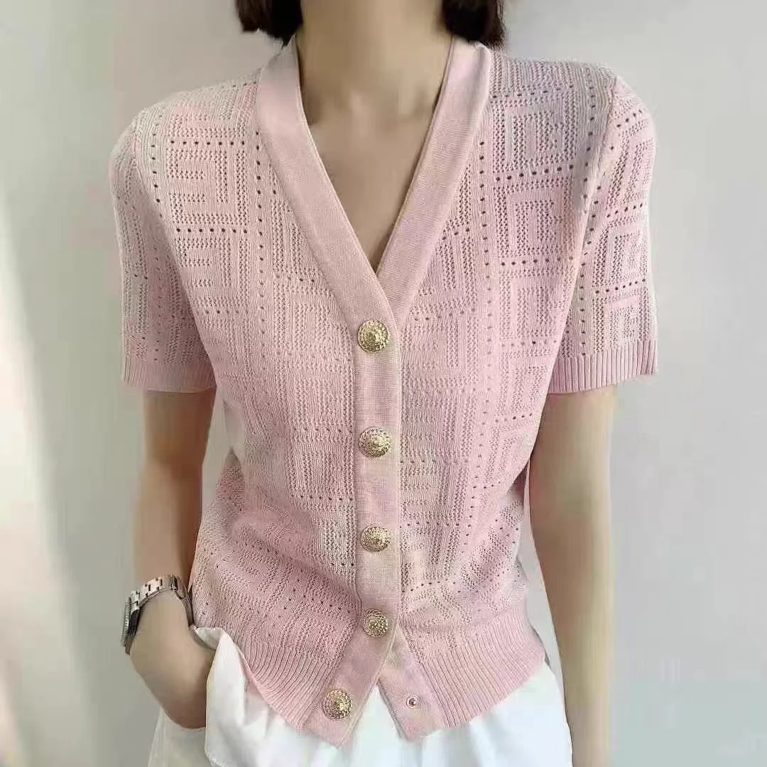 《蕾姐》E351-E400号 春夏新款气质百搭针织开衫