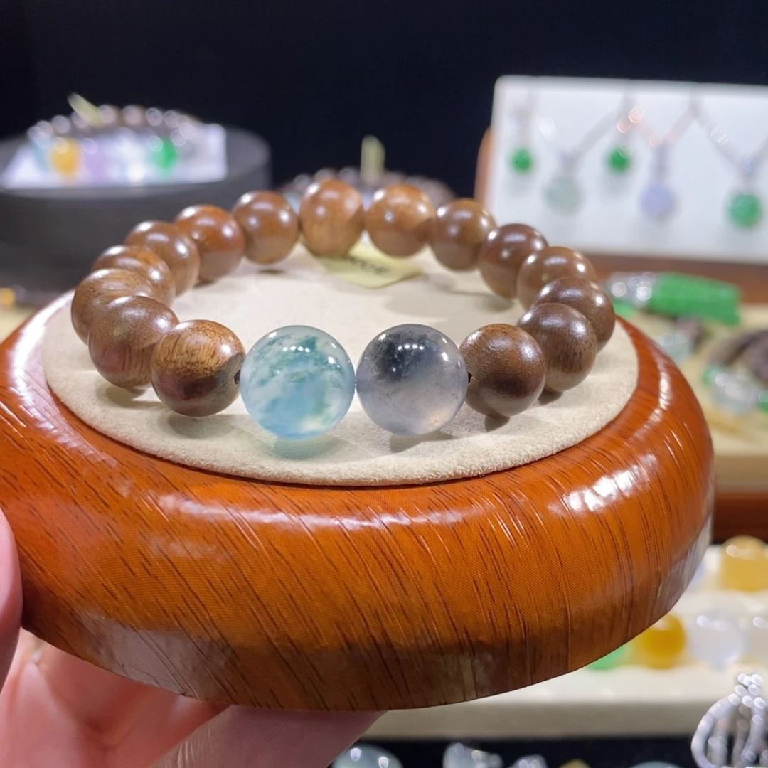 翡翠未镶嵌手串高冰飘花手串卡12+