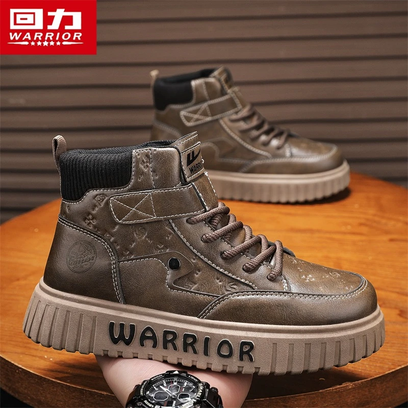 回力男鞋秋冬新款男士马丁靴厚底增高工装百搭休闲运动潮流户外鞋