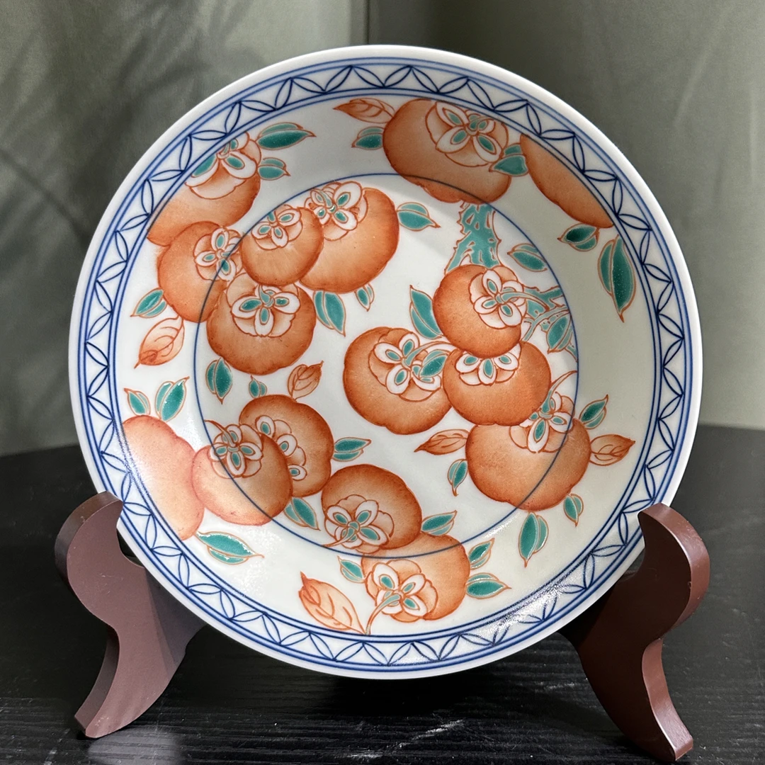 【雨溪山房】红绿彩丹柿壶承00009