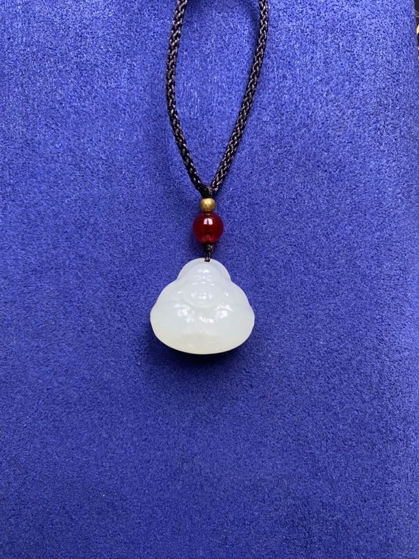 抱抱佛公天然和田玉微瑕介意勿拍18*19*12mm吊坠001