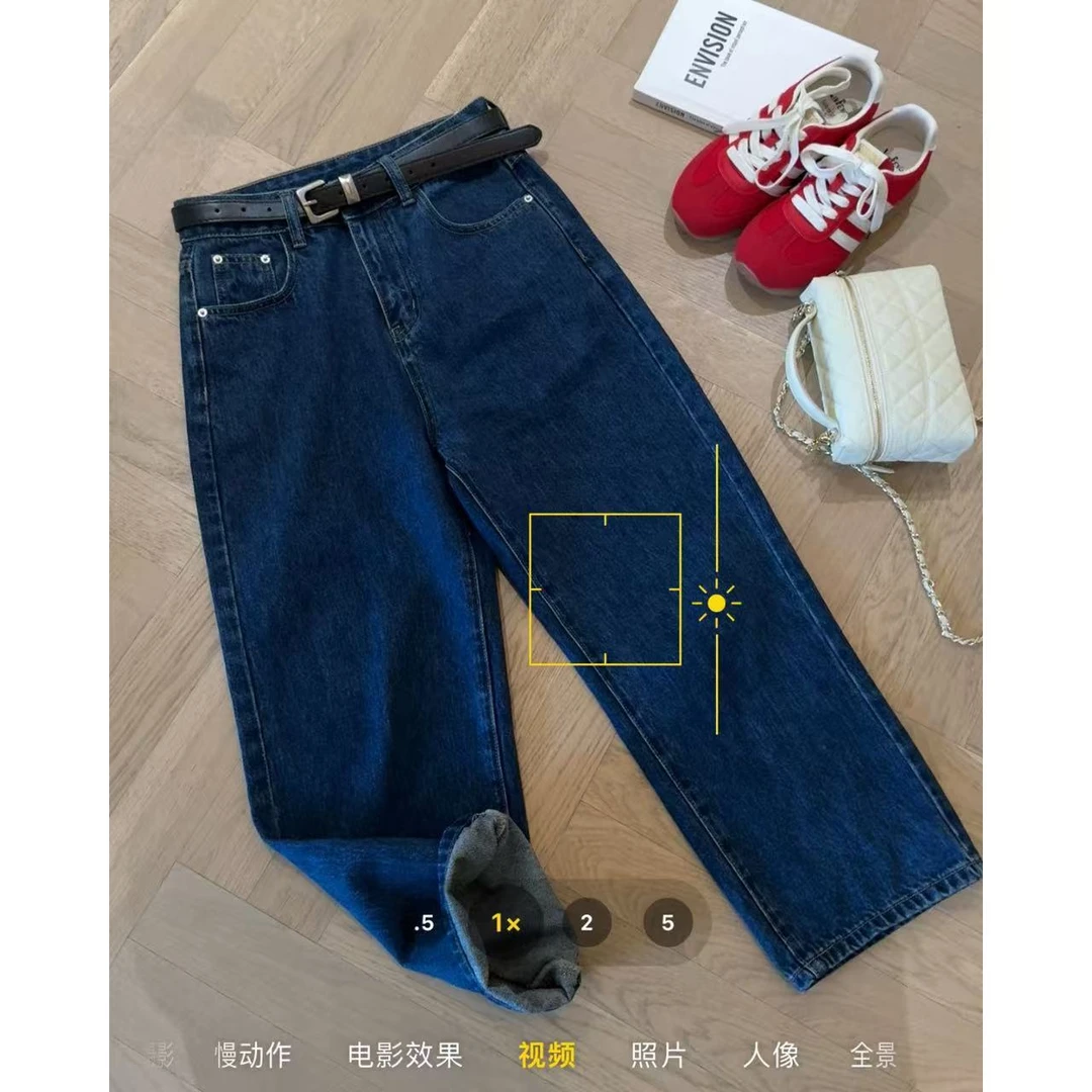【深海蓝法棍裤】夏季中高腰时尚休闲窄版九分裤显瘦哈伦牛仔裤