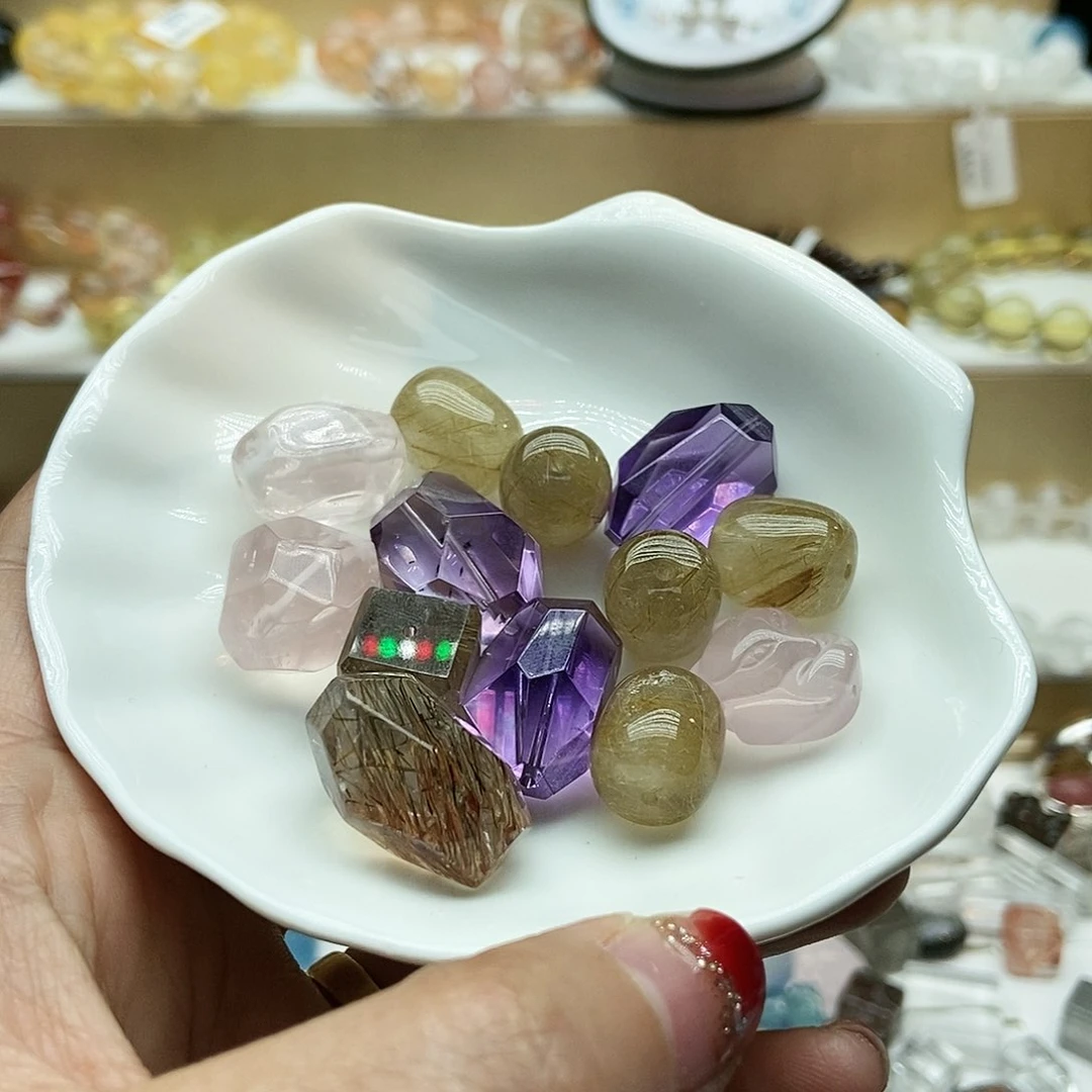 水晶手串未镶嵌炭***杨打包