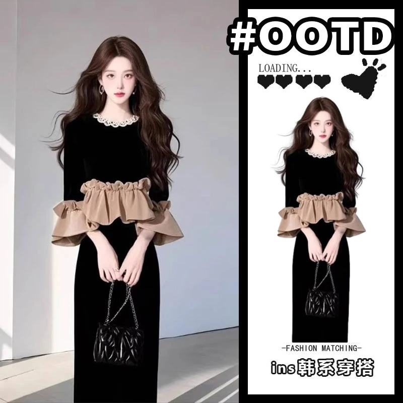 韩系穿搭高级感超好看独特漂亮上衣+半身裙小香风套装女秋季新款