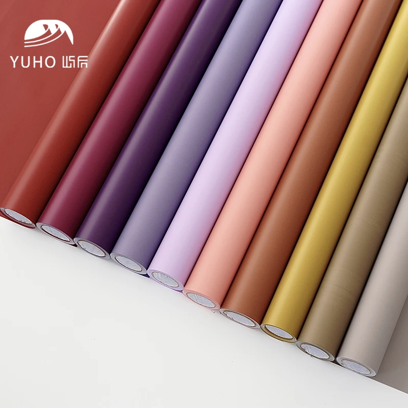 YUHO屿后 晨雾哑光单色包花纸纸鲜花花束防水卷材包装花店diy资材