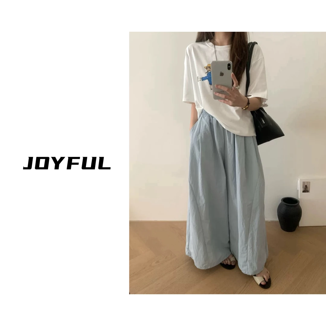 LELE-【泡泡裤】韩系速干褶松紧腰气球收口两穿休闲裤百搭显瘦