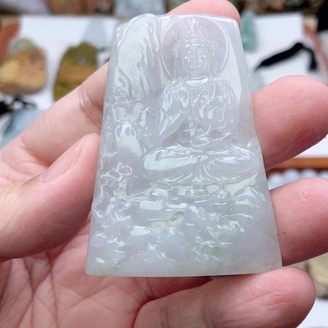 翡翠未镶嵌颈饰大势至天然缅甸ａ货翡翠男女礼物高级感