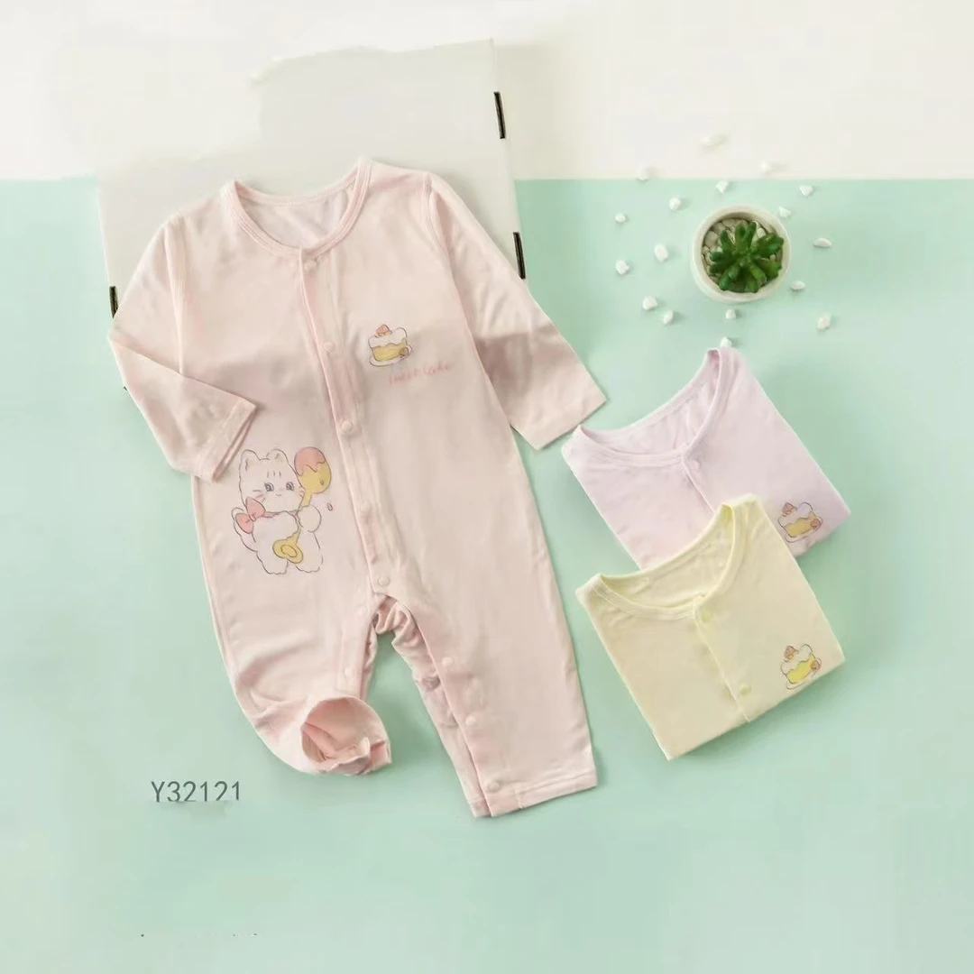 小猫蛋糕长袖封裆连体2121