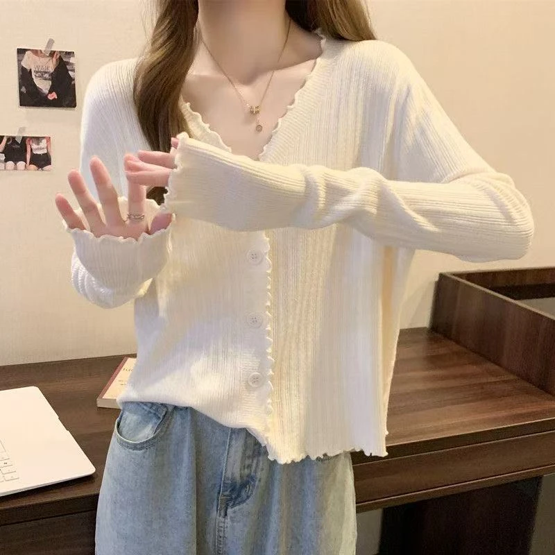 （951-1000）直播间专拍]秋季修身设计感小众上衣外穿长袖毛衣外套