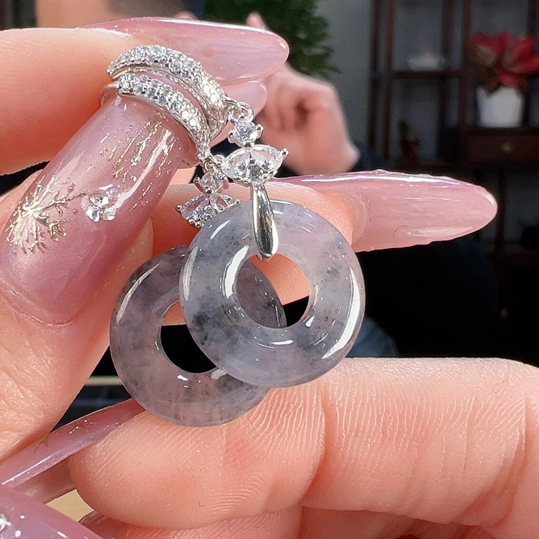 翡翠耳饰银S925镶嵌耳环50