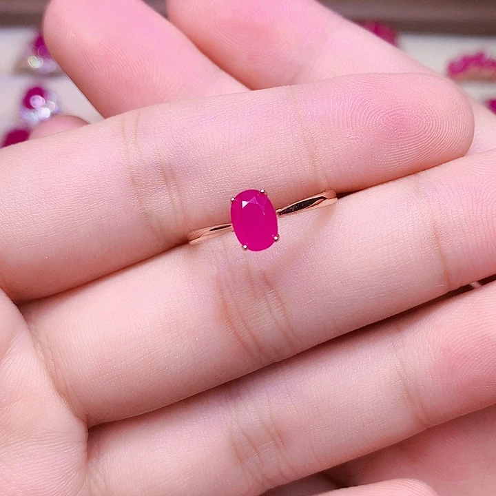 红宝石银S925镶嵌戒指