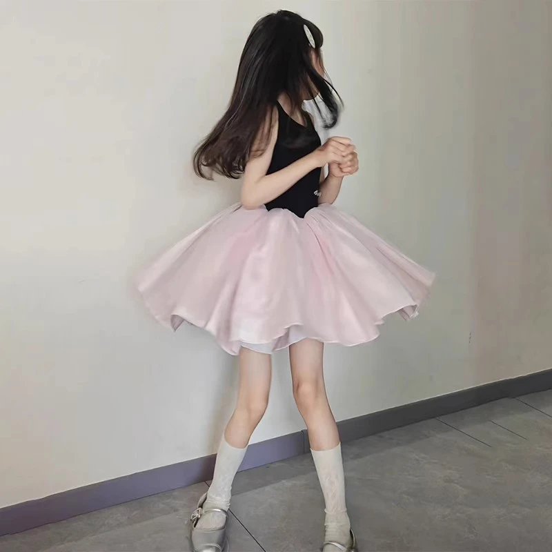小孩子衣服女款夏季2025新款芭蕾风女孩公主裙女童夏装连衣裙