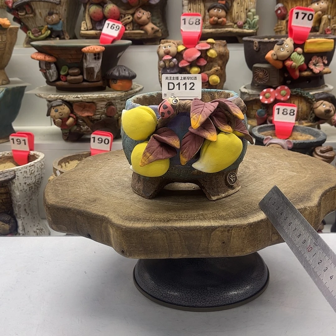 花盆112白狐花盆手捏