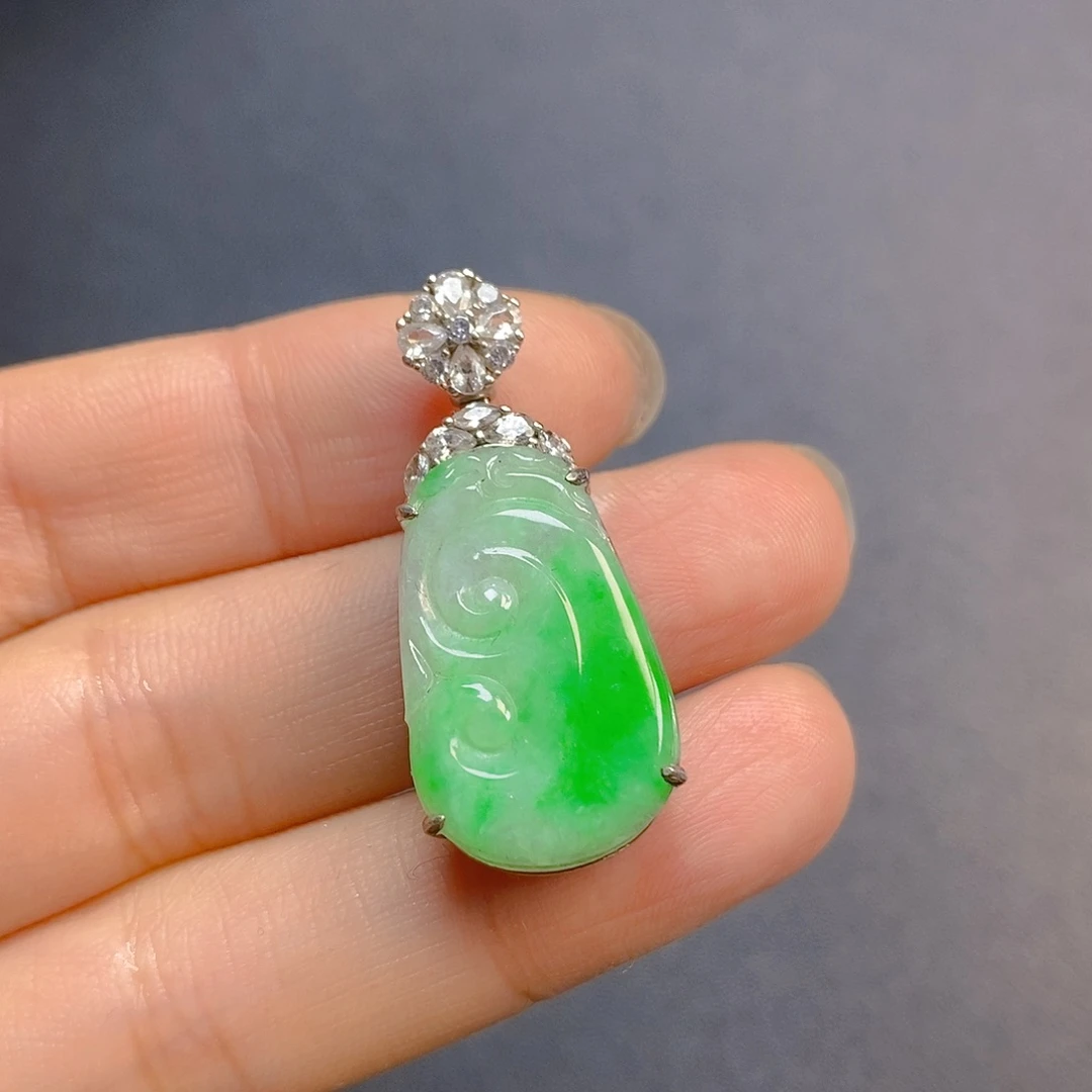 翡翠银S925镶嵌颈饰