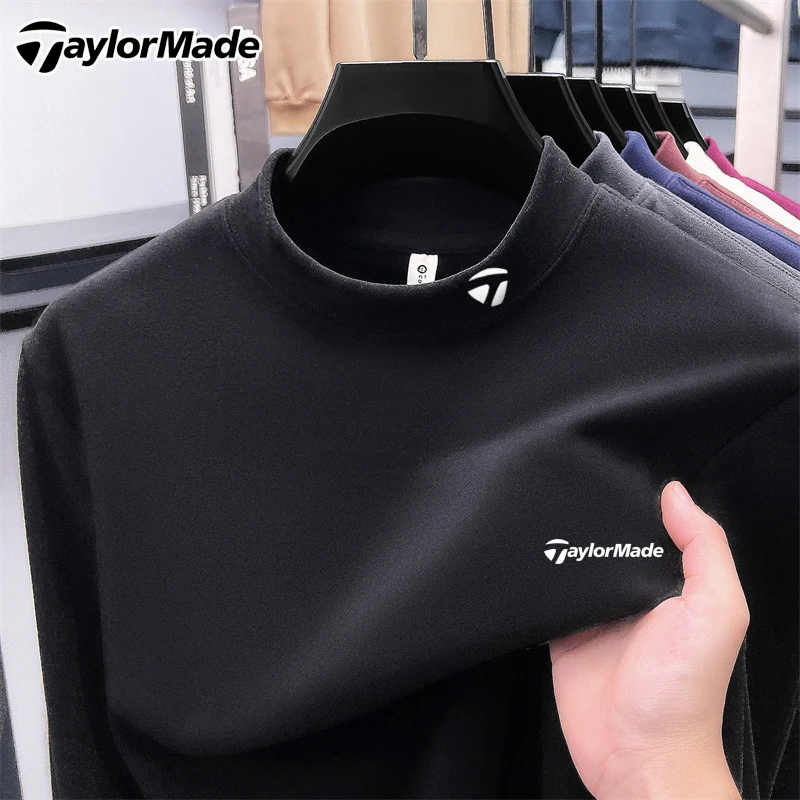 Taylormade泰勒梅高尔夫男士显瘦打底衫T恤防风立领保暖运动上衣