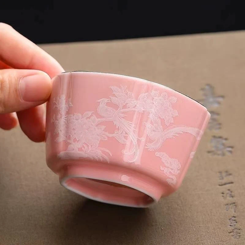 粉色锦上添花六方主人杯-A12714