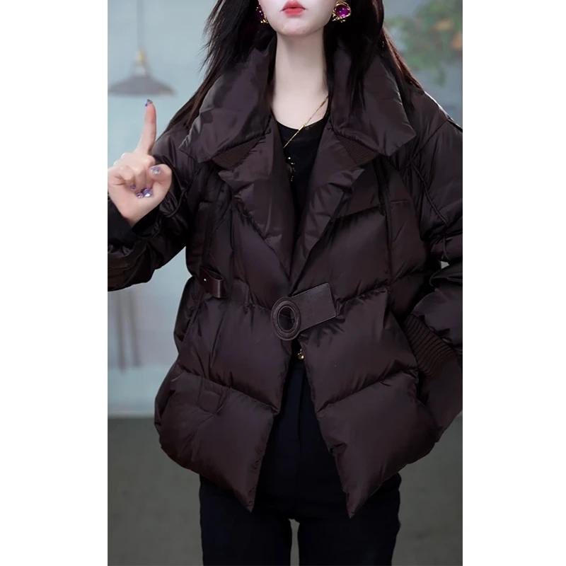 2025新款宽松廓形棉服针织袖口气质简约保暖时尚秋冬外套