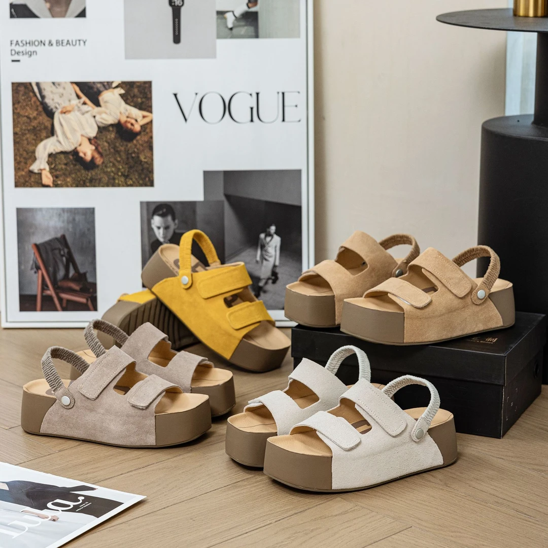 生巧吐司【32-40】小码小个子厚底增高增高超软夏季外穿凉拖鞋真皮