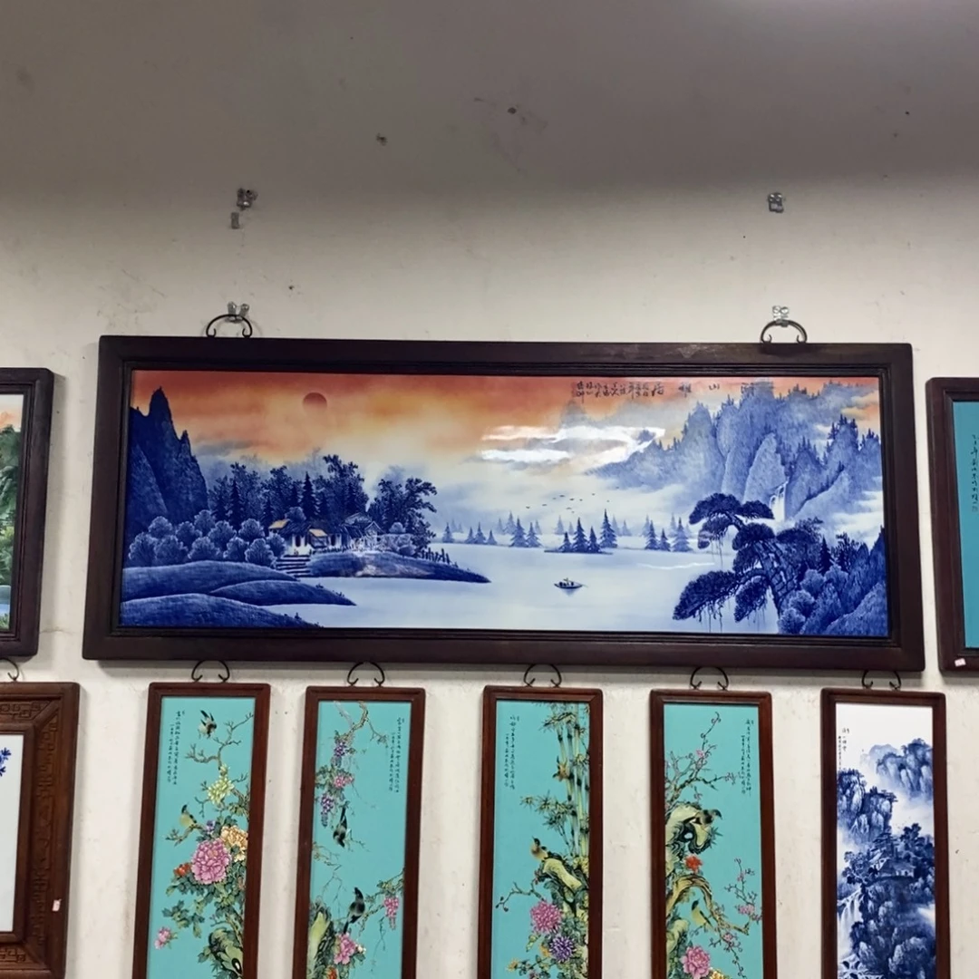瓷1.85*74*1景德镇瓷板画柴窑烧制