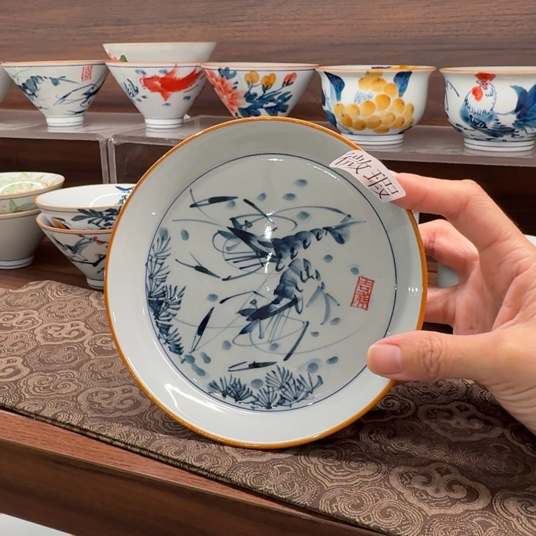 微瑕釉下彩纯手绘