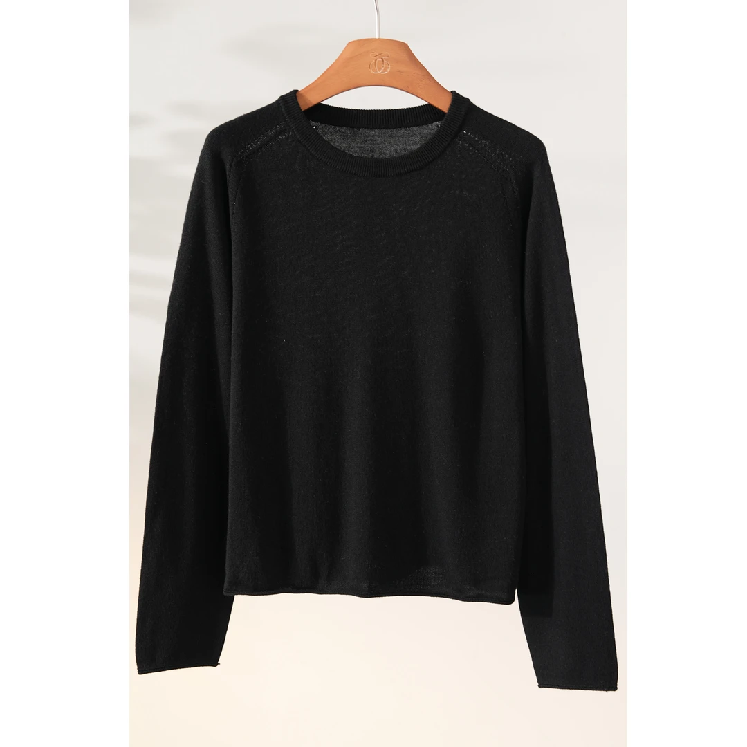 西子/高支无缝绵羊毛圆领保暖修身显瘦打底毛衣/MSSNE029