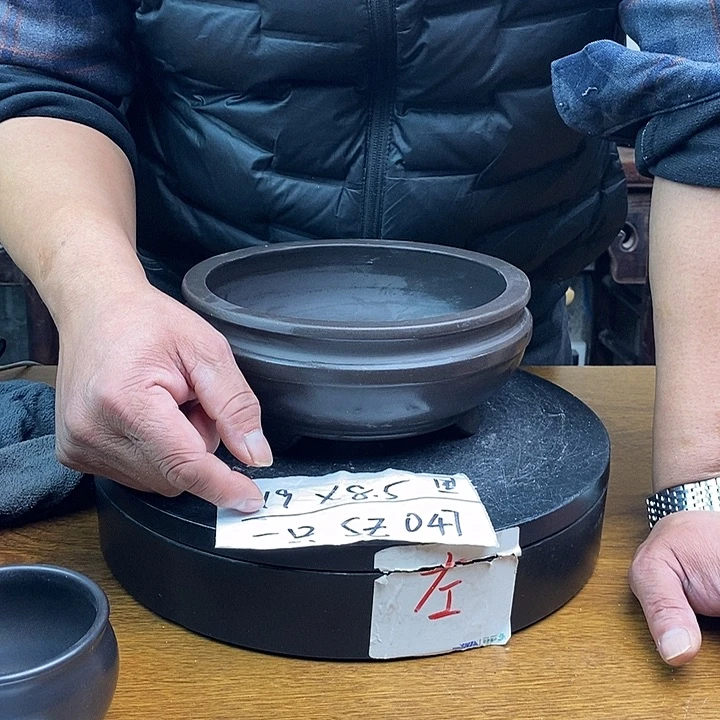 紫砂花盆货号一只SZ047黑