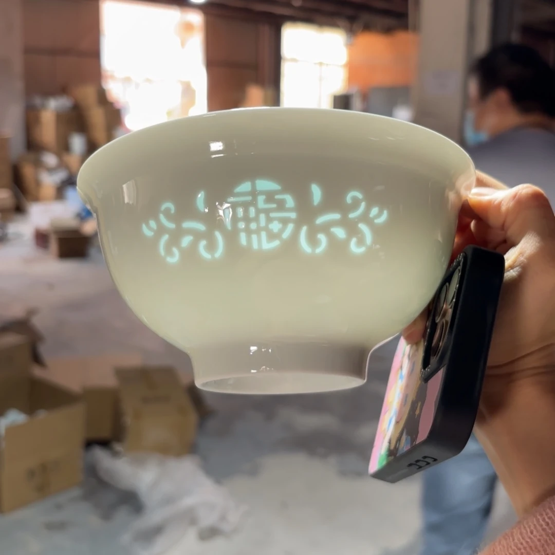 玉瓷景德镇陶瓷面碗两只好的青色