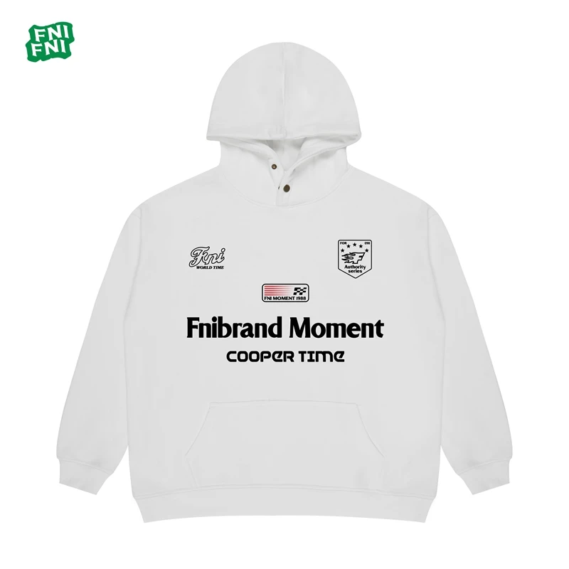 FNI国潮重磅棉（旗帜1988）男女同款加绒连帽卫衣24年早秋胶浆