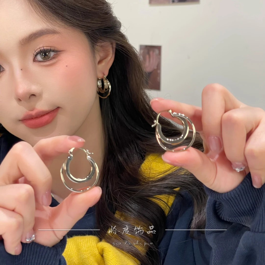 【恰度】小众个性设计豹纹圈圈耳扣轻奢高级感