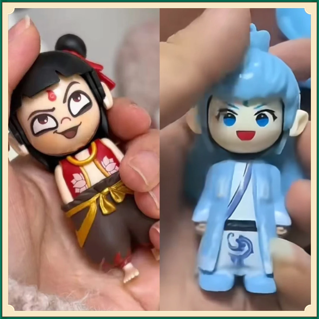 新款创意变脸YJSG哪吒敖丙潮玩汽车摆件可爱按压变脸立体趣【流水】