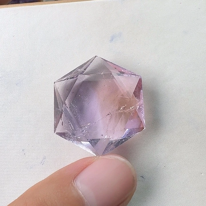 未镶嵌珠宝半成品水晶紫黄晶六芒星