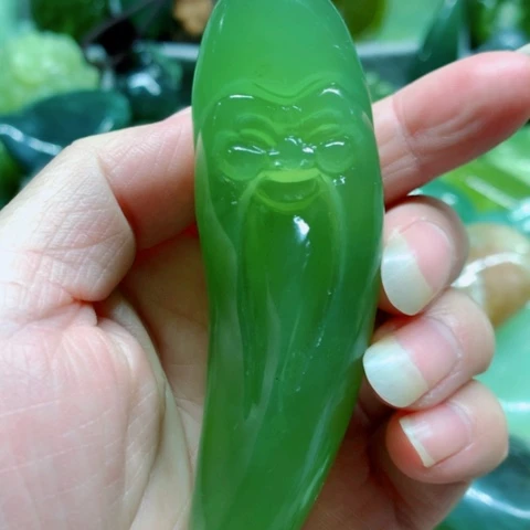 蛇纹石玉未镶嵌手把件