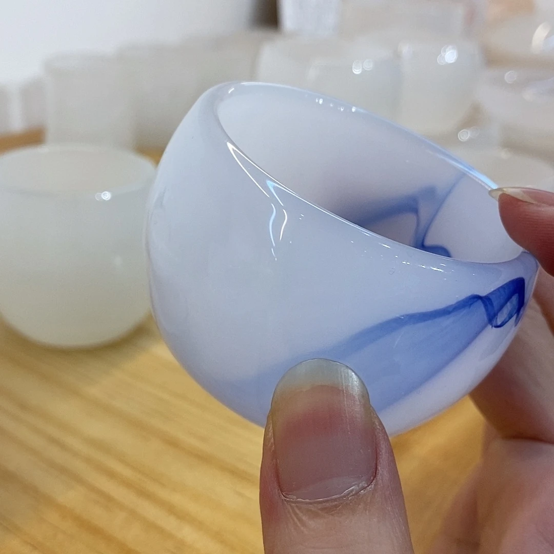 琉璃手工艺品漂蓝客杯