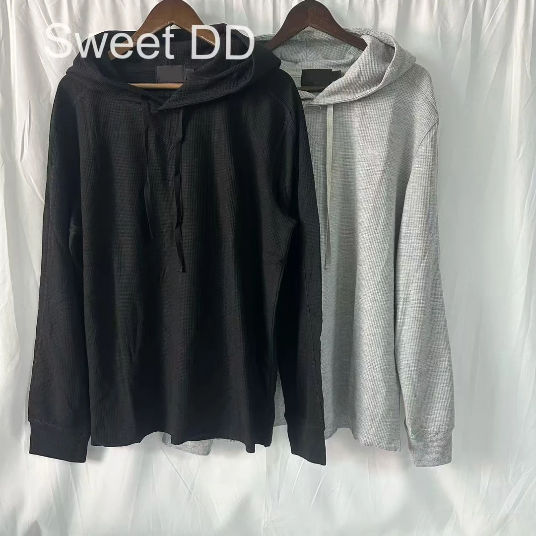 Sweet DD双色男士华夫格连帽打底T恤/LF