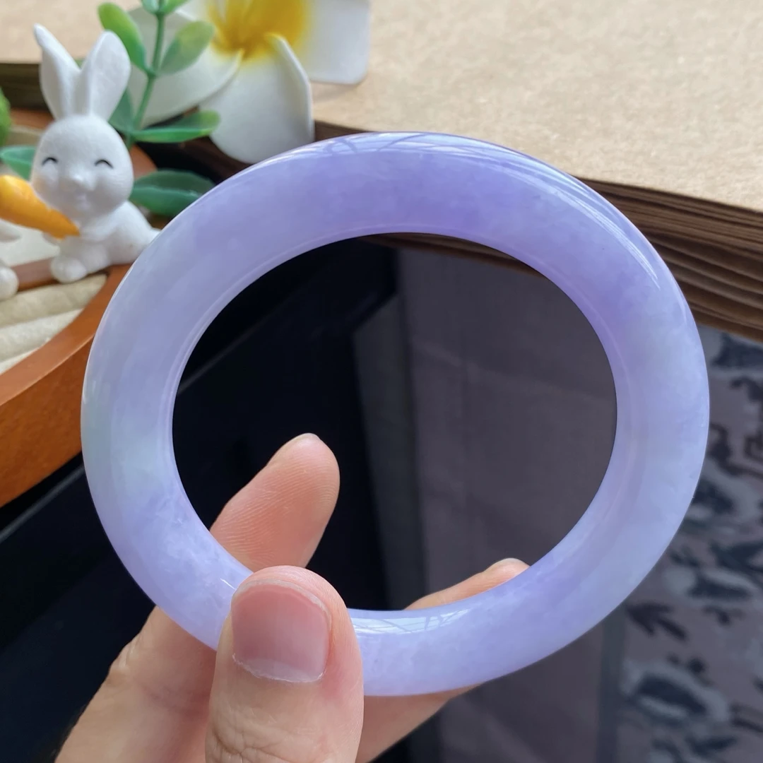 03.13批1800号58.4-11.6-11.3！紫色仙气飘飘！天然翡翠手镯