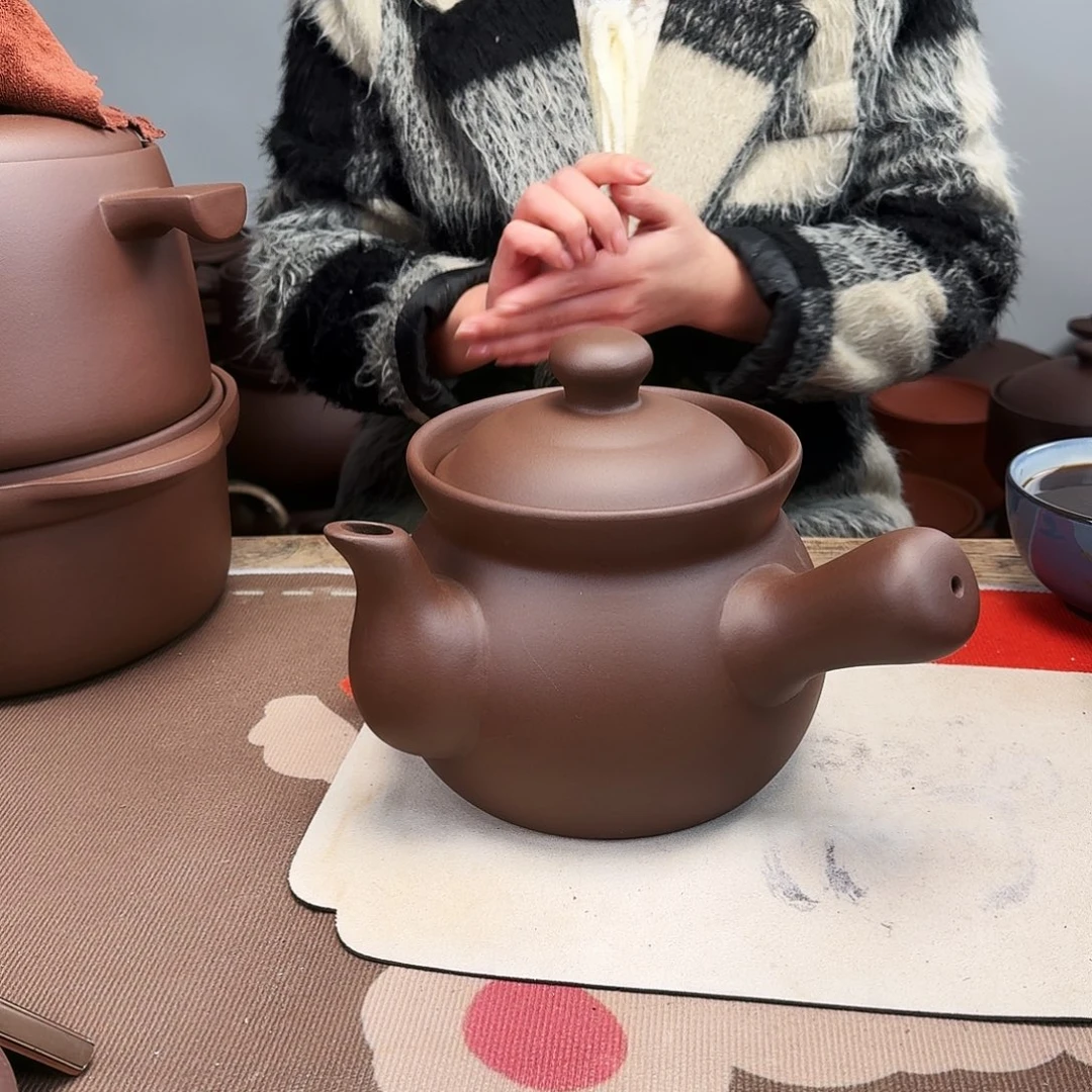 紫砂药膳壶2.5升微微瑕