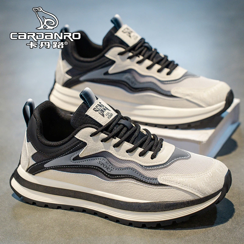 意大利卡丹路男鞋秋季网面跑步运动鞋青少年潮牌百搭老爹潮鞋厚底