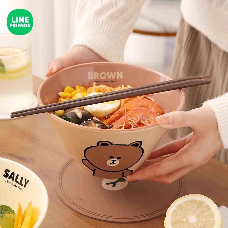 满朝佳-line卡通创意斗笠碗拉面碗大号宿舍高颜值餐具个性沙拉碗布朗
